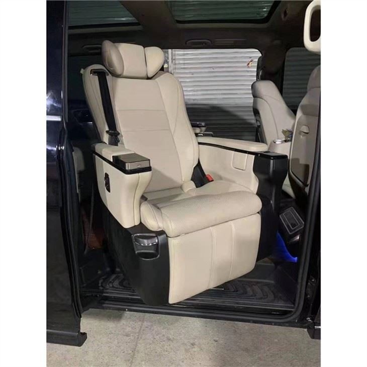 car leather seat with motorized footrest